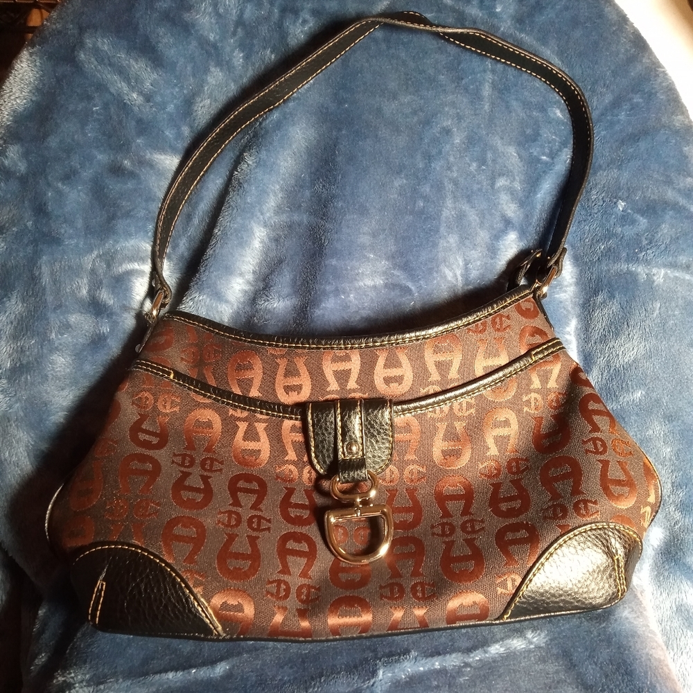 Vintage Etienne Aigner Signature Logo Print Handbag